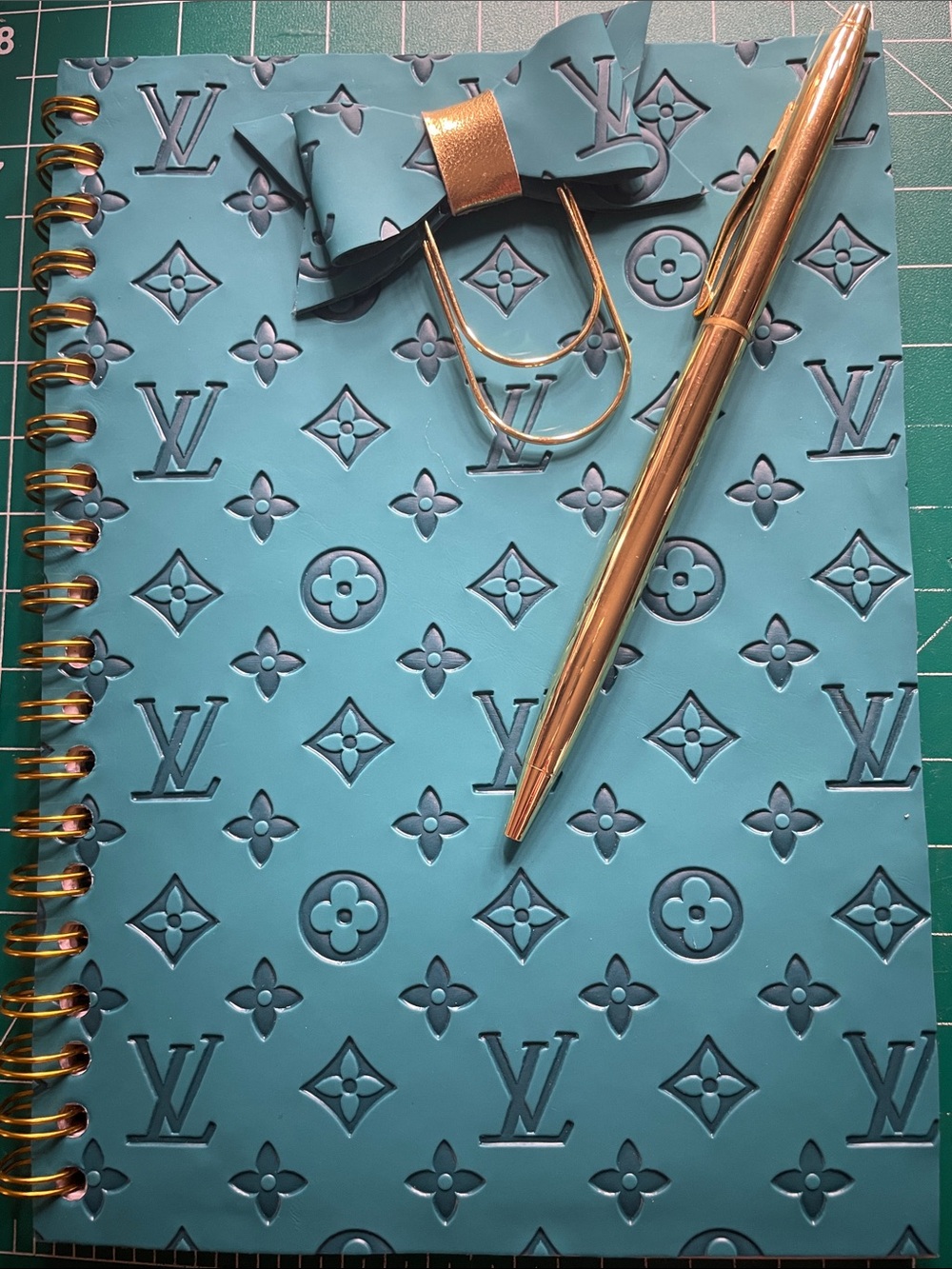 Turquoise Handmade 5X7 Notebook (gold pen not included)) see description!